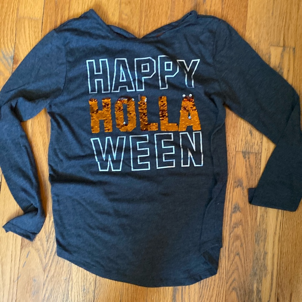 Long sleeve flip up “holla ween” Halloween tee size 10/12